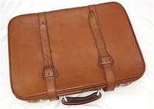 pastore genova italy 40s valigia viaggio vintage pelle 2 strati luxus travel bag