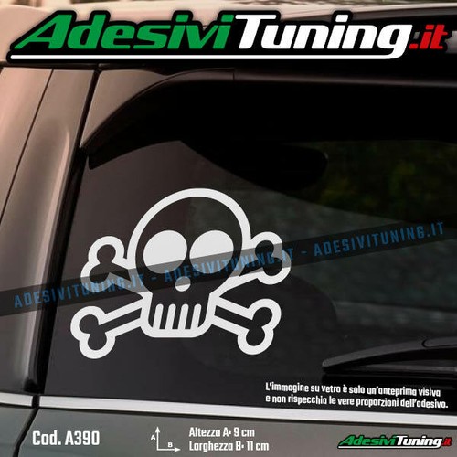 Adesivo teschio ossa - adesivo, sticker