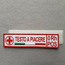 PATCH CROCE ROSSA PERSONALIZZATA CON RICAMO TESTO+GRUPPO CM 12X3-NASTRO STRAPPO