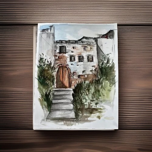 Casa campagna dipinto - casa, di