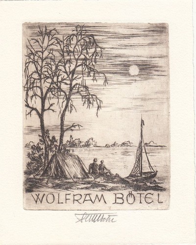 Exlibris bookplate incisione - exlibris,