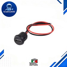 Connettore USB Tipo-C Femmina Impermeabile 2 Pin da Pannello per Arduino DIY