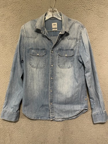 Zara camicia uomo perla snap - camicia,