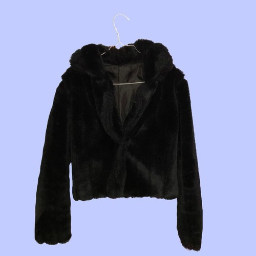 Pelliccia nera sintetica - nera,