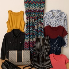 Lotto Vestiti Vintage Donna 10+ Articoli (Top Camicia Borsa Scarpe Tuta)