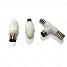 3X CONNETTORI ANTENNA FEMMINA DEVIATORE SEGNALE COLLEGAMENTI PROLUNGHE CAVO TV