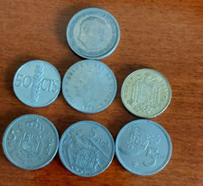 LOTTO 7 MONETE SPAGNA SPAGNOLE COME IN FOTO - CON 5 PESETAS COMMEMORATIVA