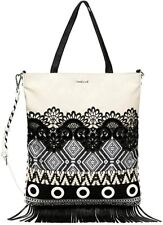 Borse Desigual Ricamo Bols_Borsa donna Coro bianco nero ricamo bianco