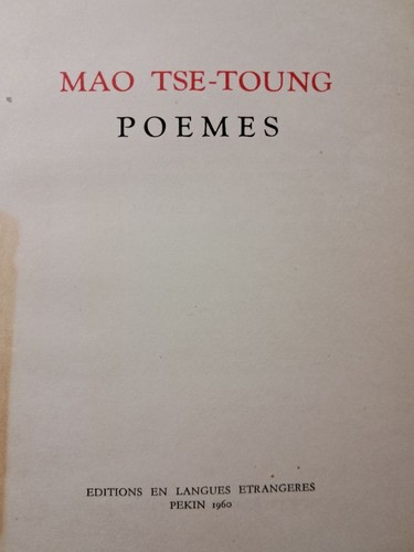 Mao tse tung poesie libro - tse-tung,