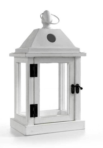 Lanterna bianca legno - lanterna,