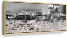 Quadro Astratto 150X50 Cm 1 Pezzo - Stampa Su Tela Strutturata XXL Grande - Quad