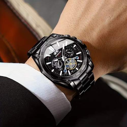 Tourbillon watch steel band - tourbillon,