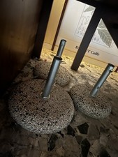 3 Basi in Cemento 2 Piccole E 1 Grande per Ombrellone Tubo Acciai