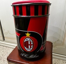 BIDONE LATTA CONTENITORE POUF  VINTAGE ANNI 90 MILAN A.C.