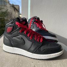 Nike Air Jordan 1 Retro OG High BlackSatin/Red - Sneakers in pelle, 37.5 