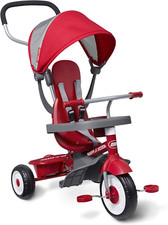 4-In-1 Stroll 'N Trike, Triciclo Evolutivo Con Maniglione, Triciclo Rosso per Ba