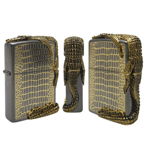 Zippo accendino alligatore oro - zippo,