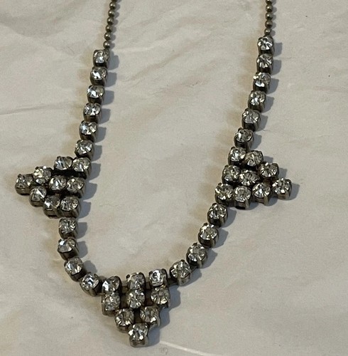 Crystal glass necklace - necklace, vintage