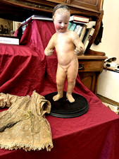 SUPERBO ANTICO GRANDE BAMBINO GESU' NAPOLI XVIII-XIX SECOLO BELLISSIMO INCARNATO