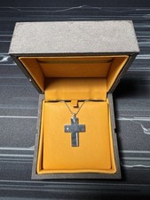 Collana COMETE Uomo  Croce In Acciaio Specchiato con brillantino.