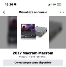 Vendo Autoradio  Macrom Usb Lettore DVD Radio Aux  E Radio Con Antenna X Tv