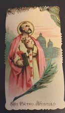 1916 SANTINO ANTICO SAN PIETRO APOSTOLO CON  PREGHIERA 