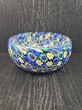 Murrina ciotola vetro millefiori tonda con murrine colorate h 6 x 12 ø