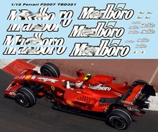 1/12 Decals per FERRARI F1 F2007 MFH MODEL FACTORY HIRO F 2007 TBD321