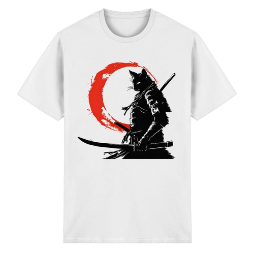 Samurai gatto maglietta - samurai,
