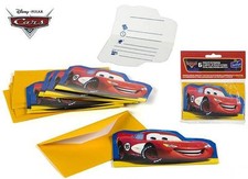 CARS BLOCCO 6 INVITI BIGLIETTI FESTA COMPLEANNO PARTY