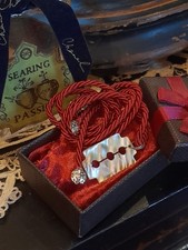 Pendente collana vintage unisex lametta madreperla vera energia protezione...