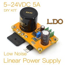 LDO5A Mosfet Alimentatore Lineare (SingleRail) 5-24VDC 5A Kit e Scheda Finita