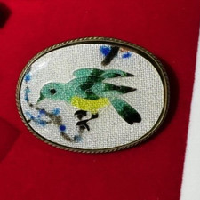 Spilla Vintage Ovale Blu