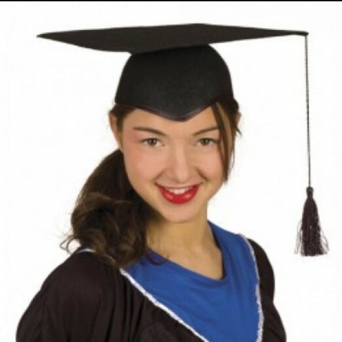Cappello laureato adulto nero - laureato,