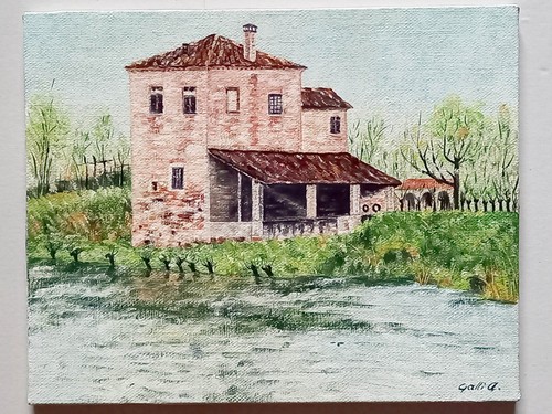 140 quadro dipinto casolare - dipinto,