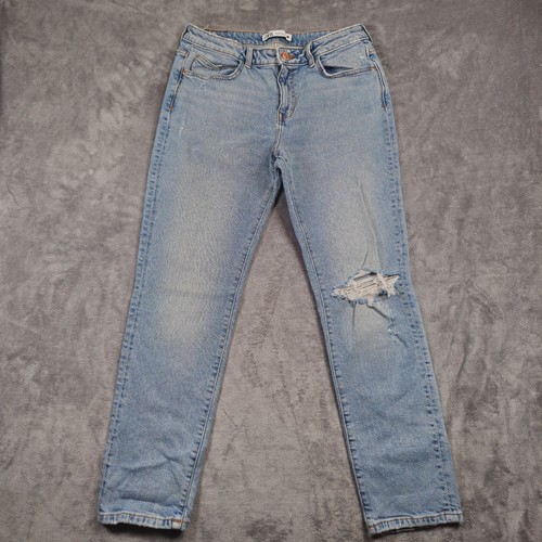 Zara blue denim jeans zip - zara,