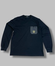 Belstaff Uomo Nylon Tasche Logo Manica Lunga Taglia Large 