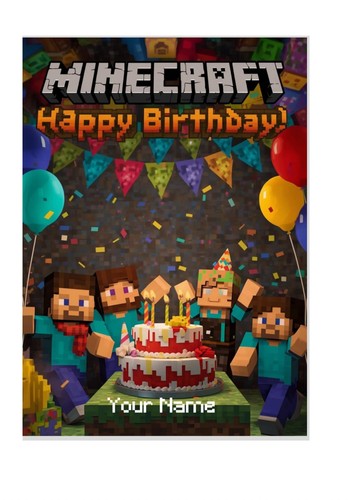 Gioco minecraft tema biglietto - gioco,