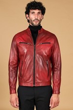 Giacca Vera Pelle Rossa Uomo