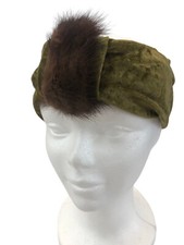 FASCIA ELASTICO CAPELLI VINTAGE JEAN PAUL VELLUTO VERDE PINZE FERMAGLI MOLLETTE