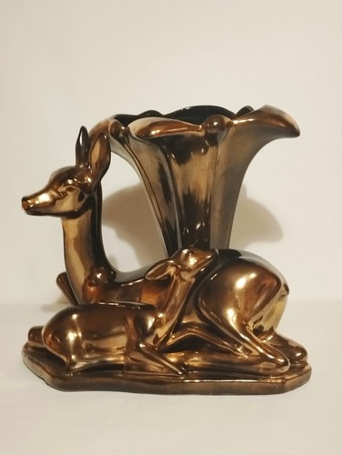 Vaso con cerbiatti ceramica