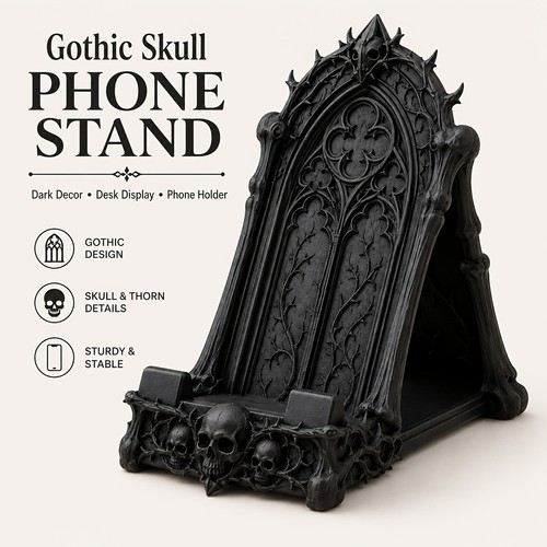 Porta cellulare gotico 3d - 💀,