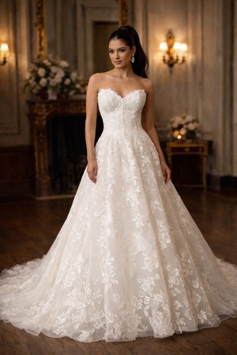 Abito sposa senza spalline - da,