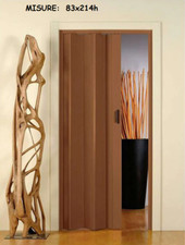 PORTA A SOFFIETTO SCORREVOLE COMPLETA IN PVC CM 83X214 PORTE MISURA REGOLABILE