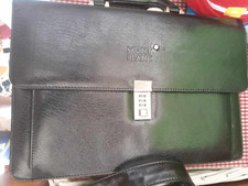 MONTBLANC Valigetta Borsa Porta Documenti In Pelle Nera