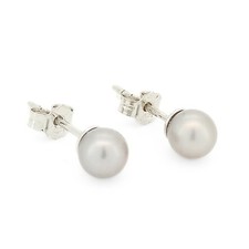 Orecchini Perle Grigie Oro Bianco 18kt - Oro Rigenerato