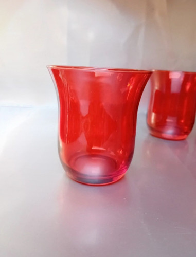 Bicchieri rossi vetro vintage - bicchieri,