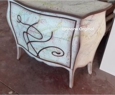 COMO' BOMBATO CONSOLLE BIANCO CON DECORI A POIS PERSONALIZZABILE