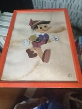 Vecchio Quadro Di Pinocchio In Stoffa  Non So Nulla Dell'oggetto