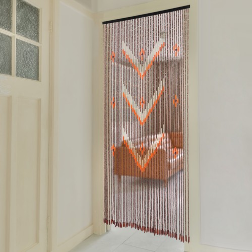 Tenda con perline legno - con, in